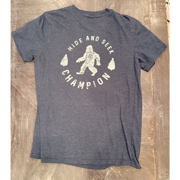 Crazy Dog T-Shirts Hide and Seek Champion Bigfoot Tee Men’s M Blue - Picture 1 of 4